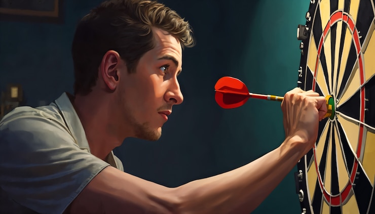 Gratis Foto illustratie van een persoon die dart speelt