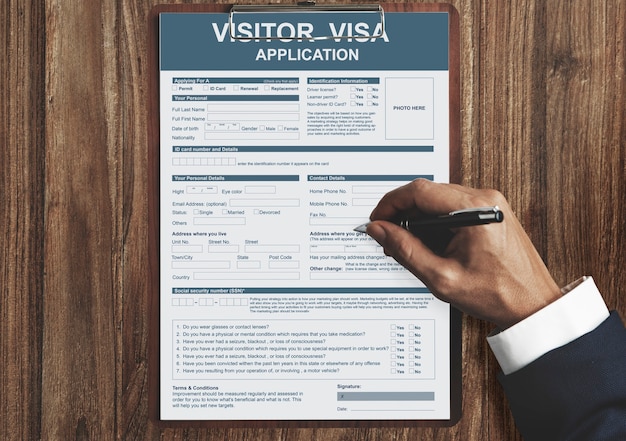 Immigratieconcept voor bezoekersvisumaanvraag