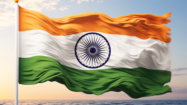 India Dag van de Republiek viering digitale kunst met vlag