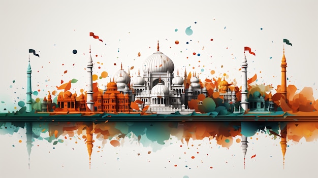 Indiase dag van de republiek viering digitale kunst
