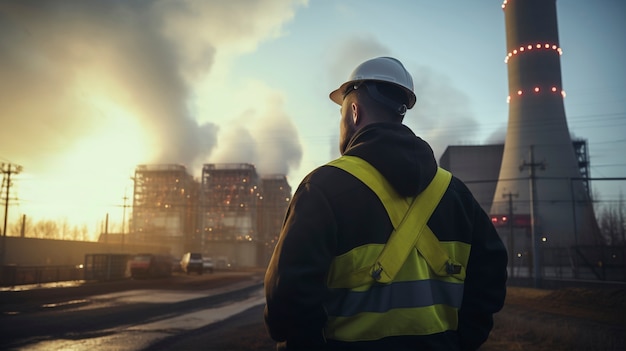 Ingenieur die bij een kerncentrale werkt