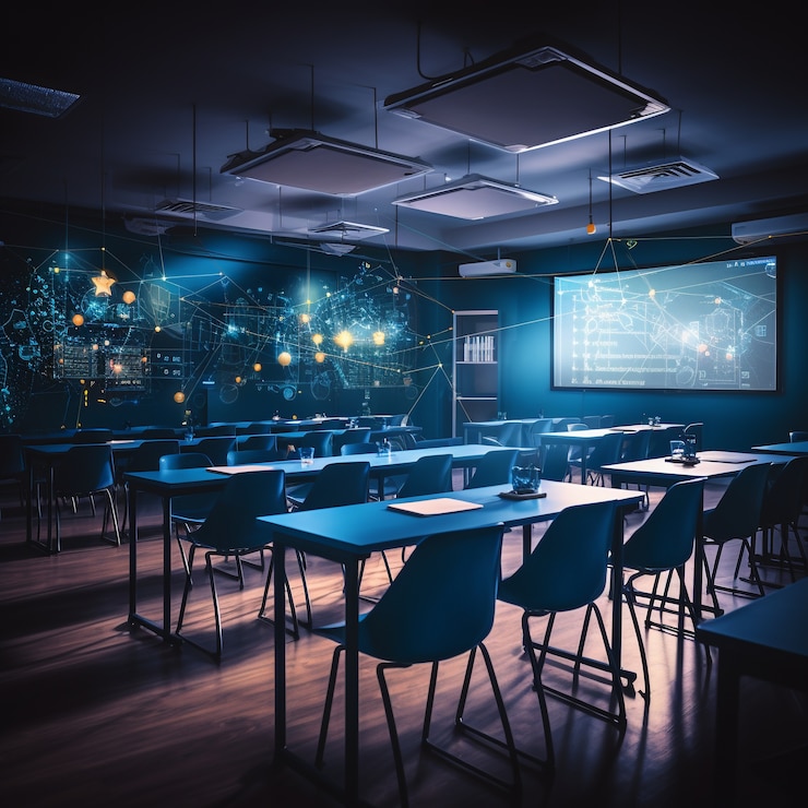 Gratis Foto innovatief en futuristisch klaslokaal voor studenten
