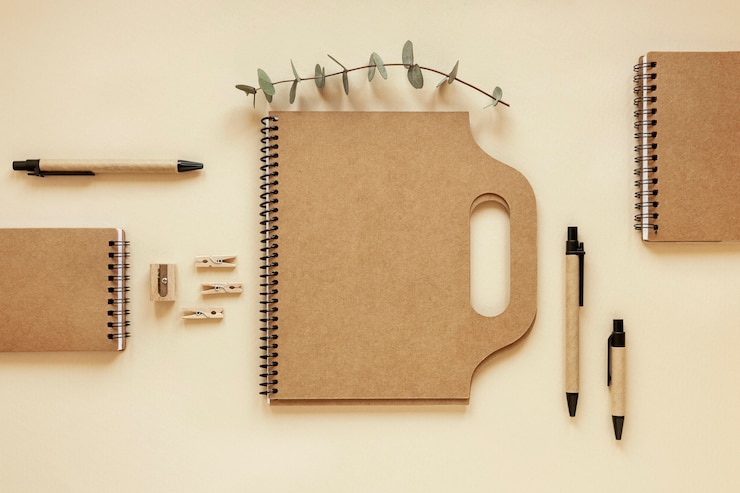 Gratis Foto inrichting van schrijfgereedschap van natuurlijke materialen