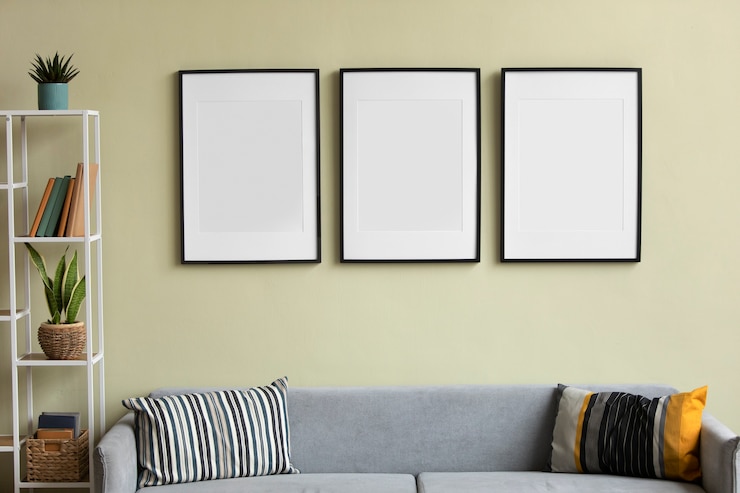 Gratis Foto interieur woondecoratie met fotolijsten