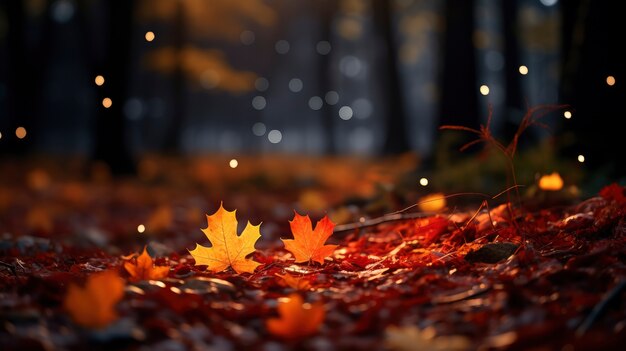 Intreepupil droge herfstbladeren in de natuur