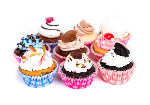 Inzameling van cupcakes met verschillende smaken