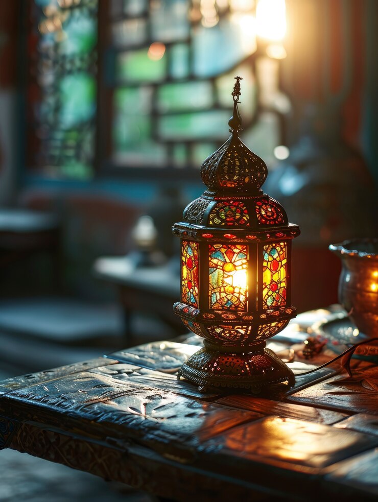 Gratis Foto islamitisch lantaarnontwerp voor de viering van de ramadan met kopieerruimte
