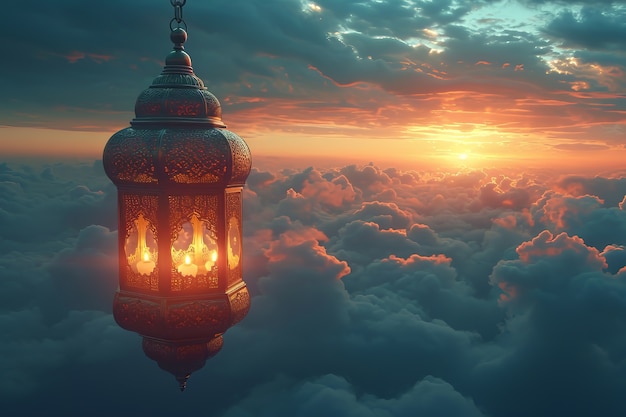 Islamitische ramadan viering lantaarn in fantasy stijl