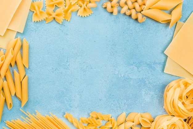 Gratis foto italiaanse pasta collectie frame