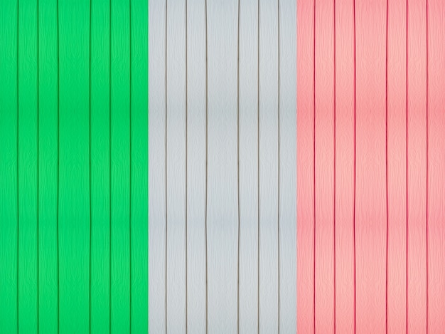 Gratis foto italië vlag op houten achtergrond.