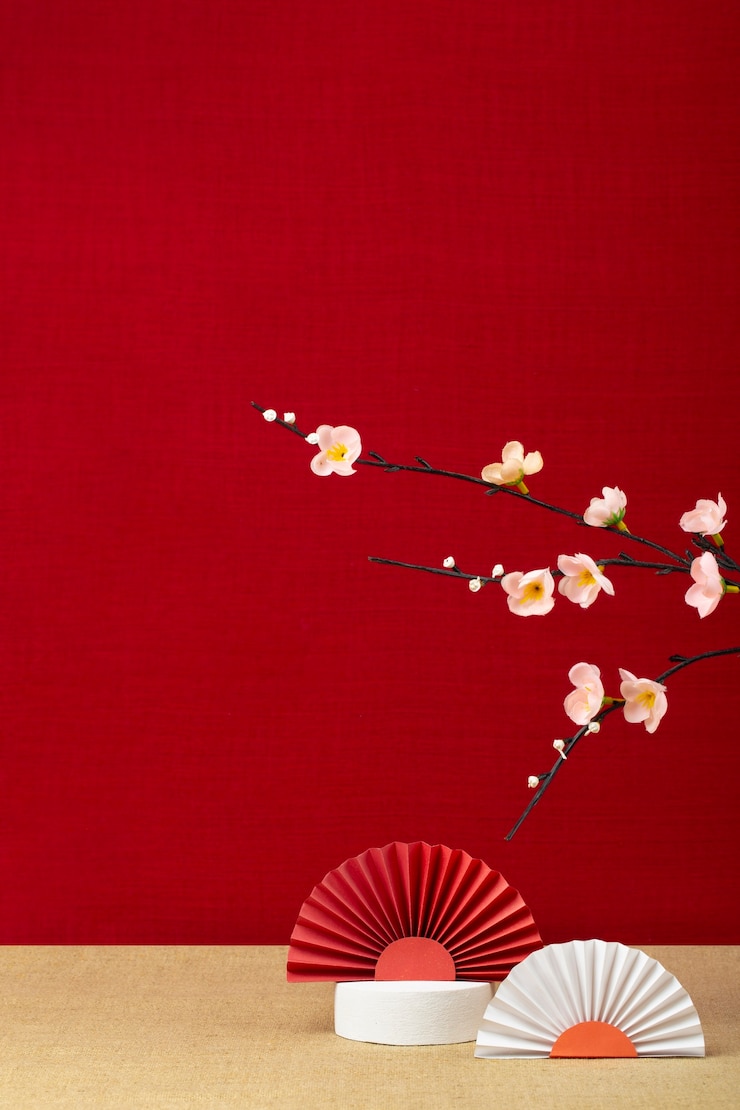 Gratis Foto japanse esthetiek met takken en waaiers