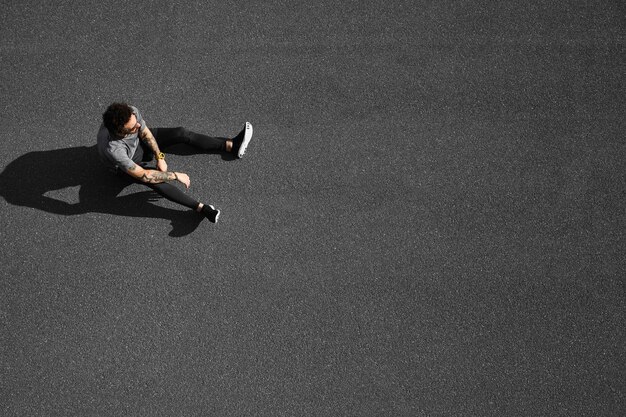 Jogger rust na het sporten