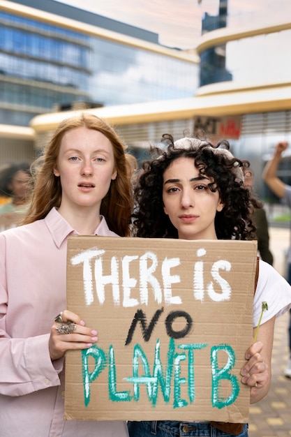 Gratis foto jonge activisten die in actie komen