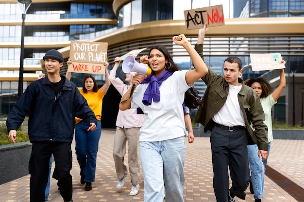 Jonge activisten die in actie komen