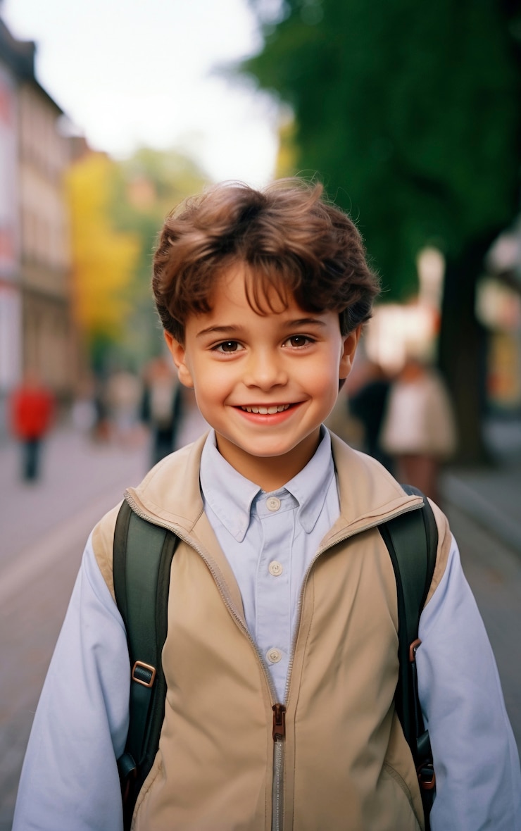 Gratis Foto jonge jongen die naar school gaat