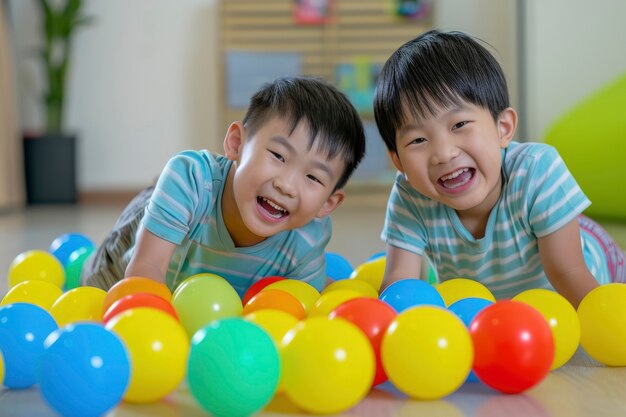 Jonge kinderen met autisme die samen spelen