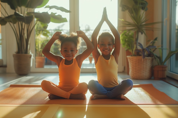 Gratis foto jonge mensen die yoga beoefenen