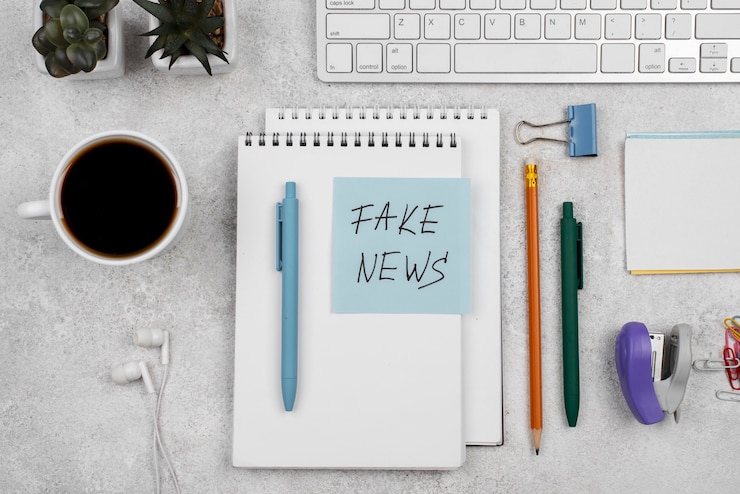 Gratis Foto journalist bureau nepnieuws plat gelegd