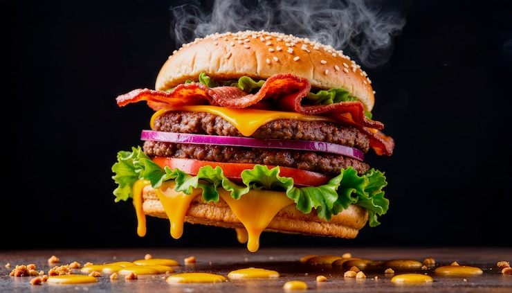 Gratis Foto juicy dubbele bacon cheeseburger