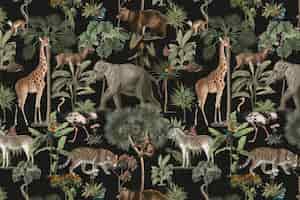 Gratis foto jungle patroon achtergrond wilde dieren