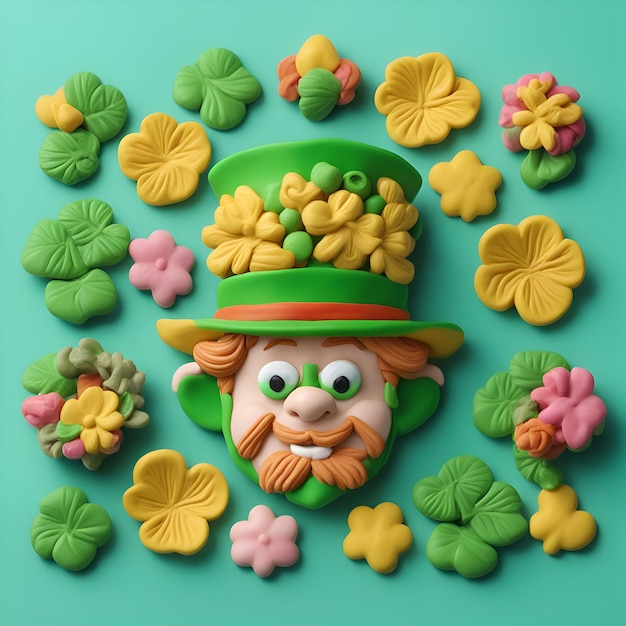 Gratis foto kabouter gemaakt van kleurrijke snoepjes 3d illustratie