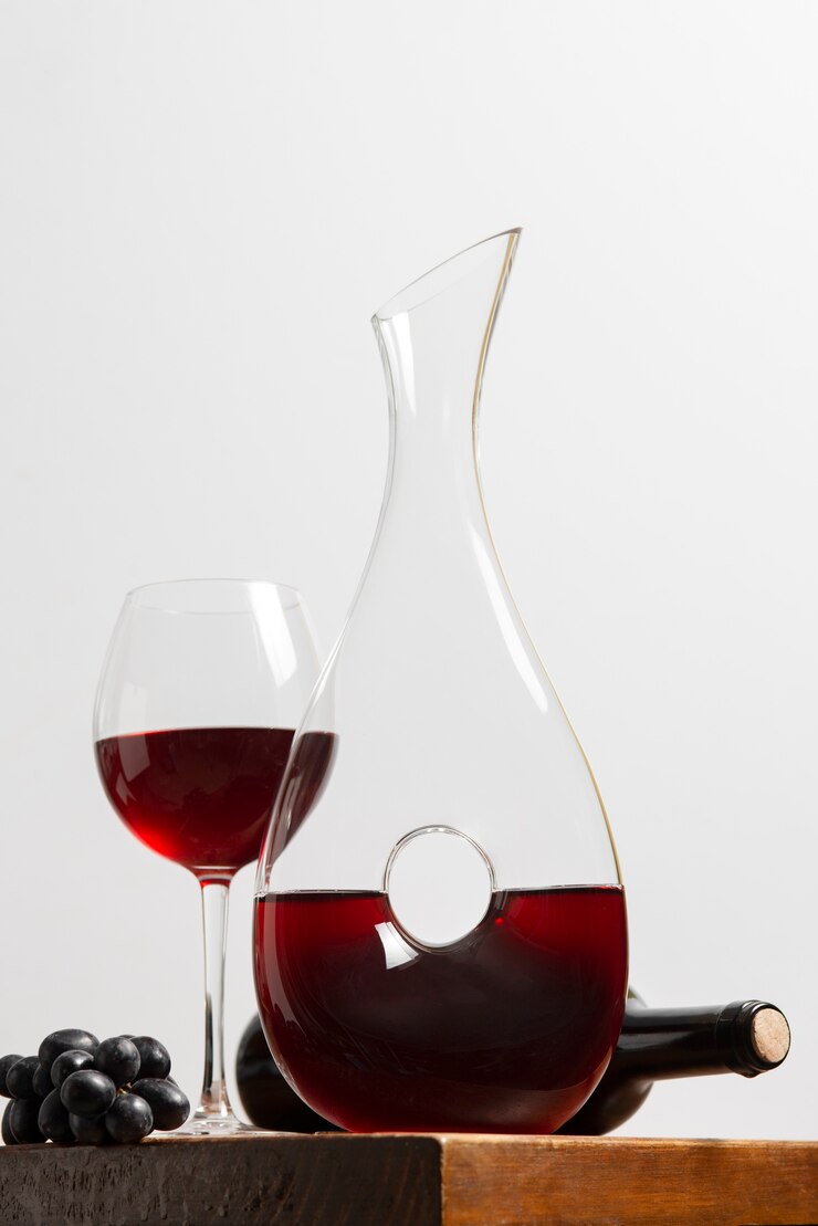 Gratis Foto karaf en glas met rode wijn