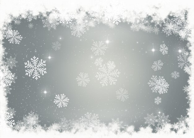 Kerst achtergrond met decoratieve sneeuwvlok grens