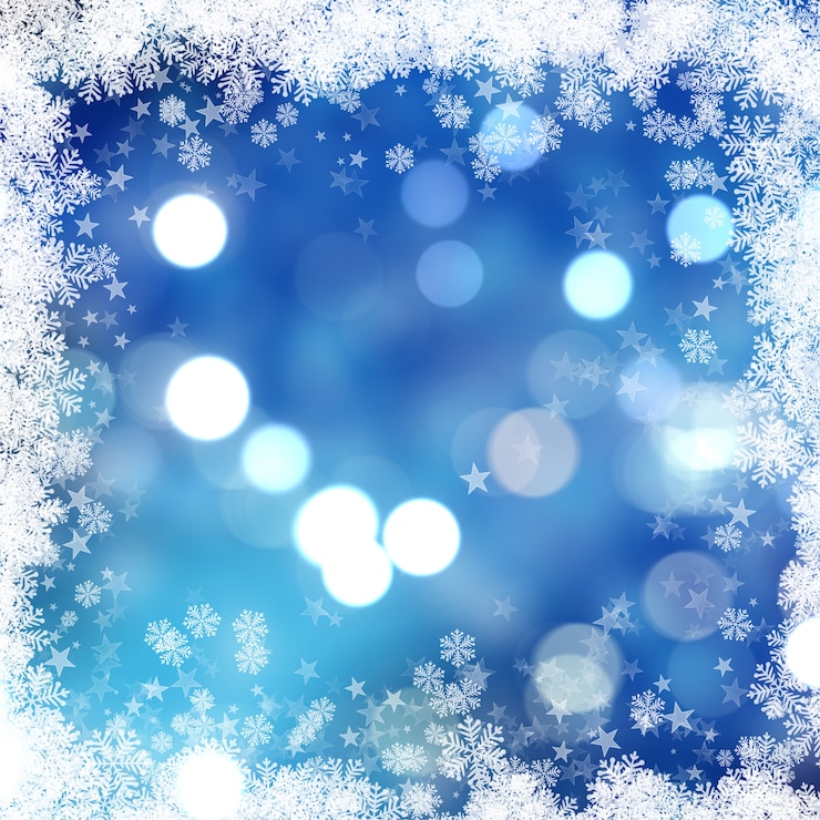 Gratis Foto kerst achtergrond met sneeuwvlokken en sterren