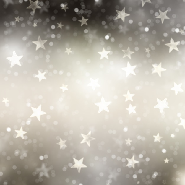 Kerst achtergrond van bokeh lichten en sterren