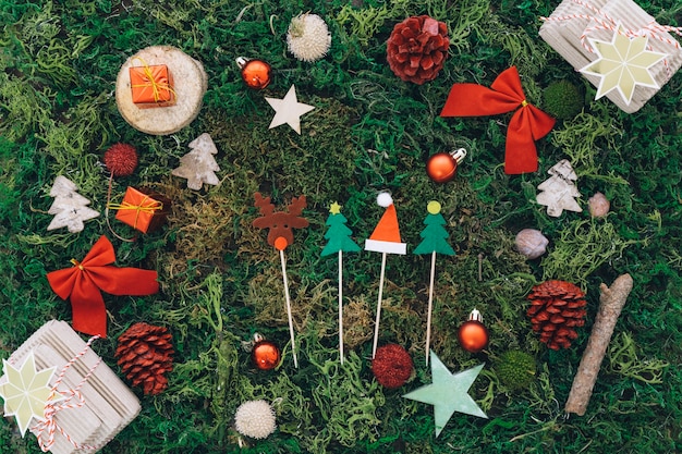 Gratis foto kerst concept met stokken