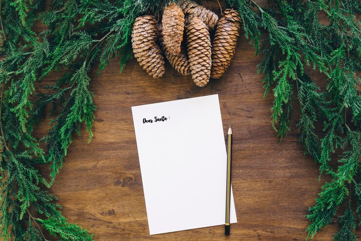 Gratis Foto kerst elementen met notitie