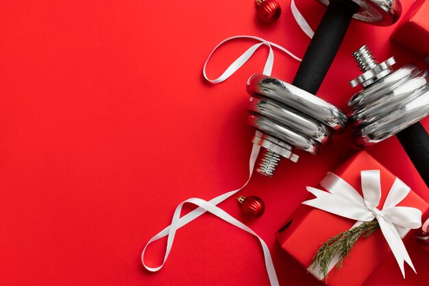 Kerst fitnessgewichten voor trainingscadeau