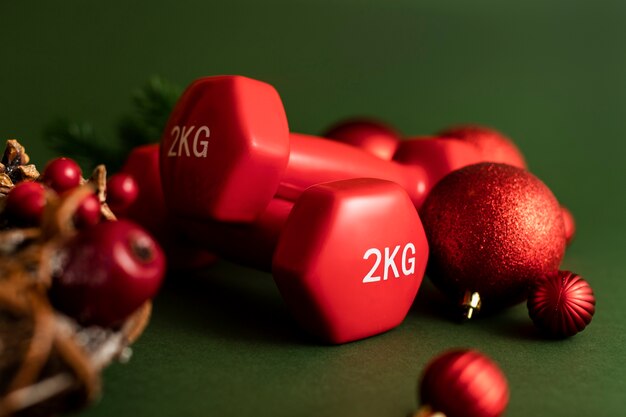 Kerst fitnessgewichten voor trainingscadeau