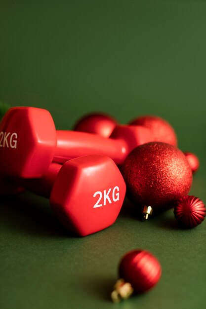Kerst fitnessgewichten voor trainingscadeau