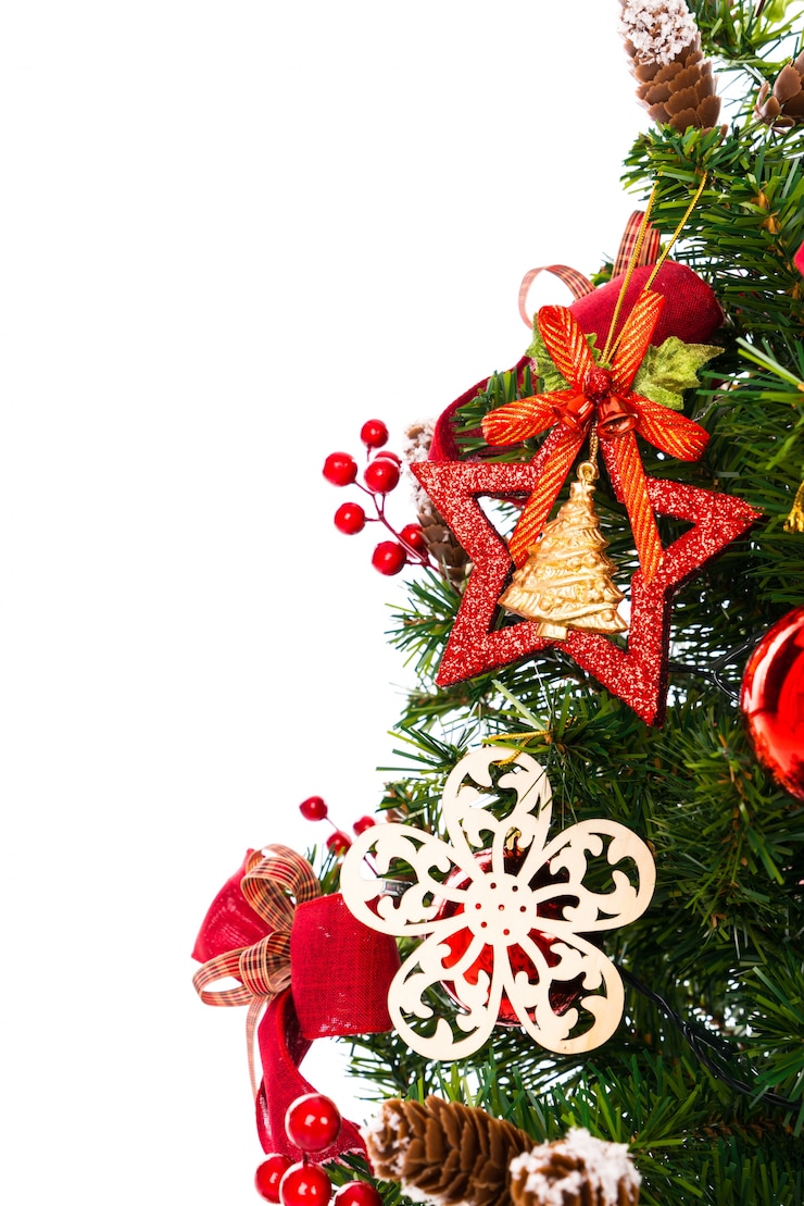 Gratis Foto kerstboom op een witte achtergrond