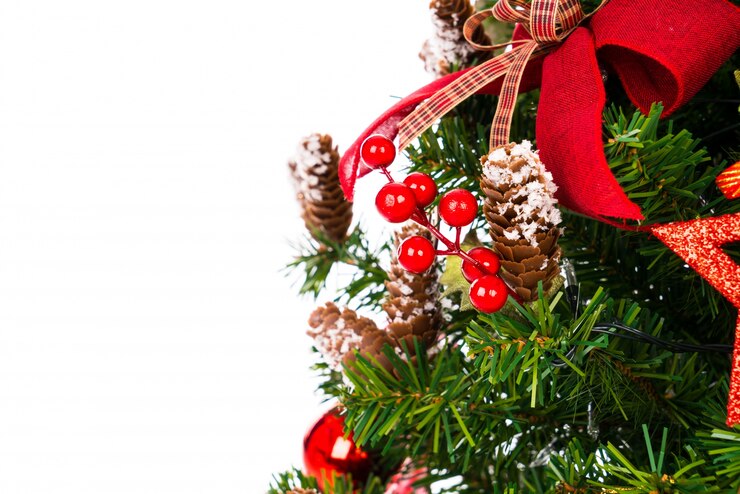 Gratis Foto kerstboom op een witte achtergrond