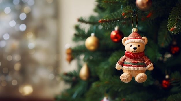 Kerstboom teddybeer ornament