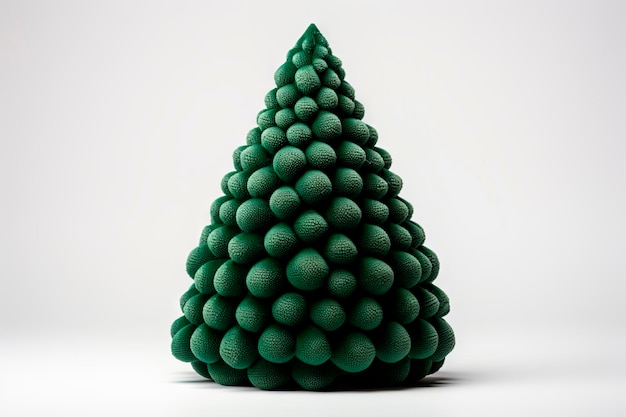 Gratis foto kerstboom van pluizige groene stof op een lichte achtergrond