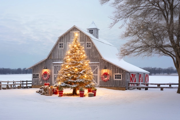 Kerstboom voor schuur