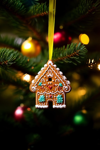 Gratis foto kerstboomhuis ornament