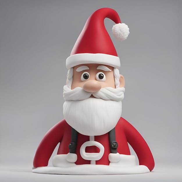 Gratis foto kerstman 3d illustratie op grijze achtergrond met uitknippad