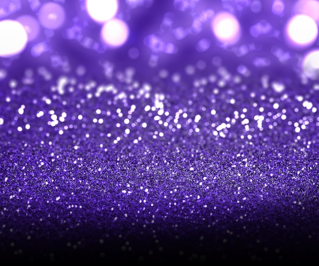 Gratis foto kerstmis van paarse glitter en bokeh lichten