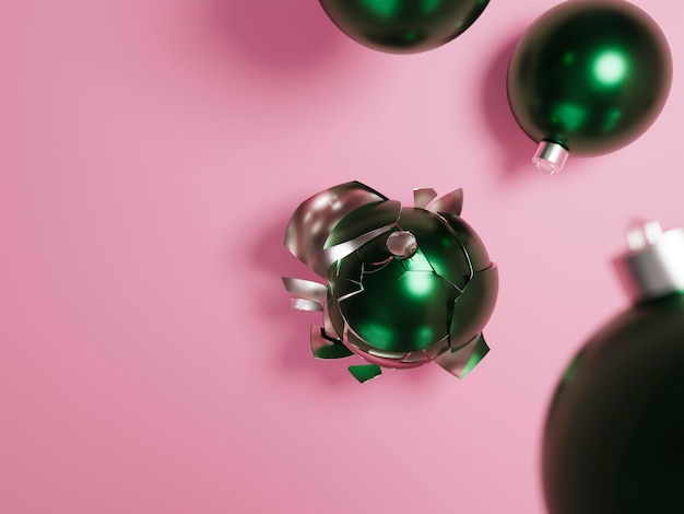 Kerstmisconcept met ballen en exemplaarruimte
