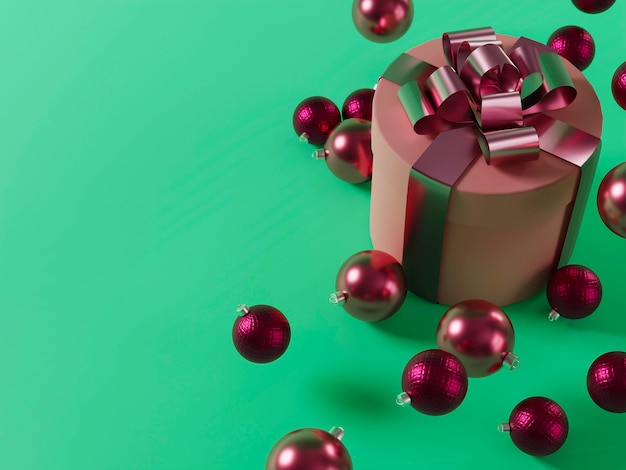 Kerstmisconcept met ballen en exemplaarruimte