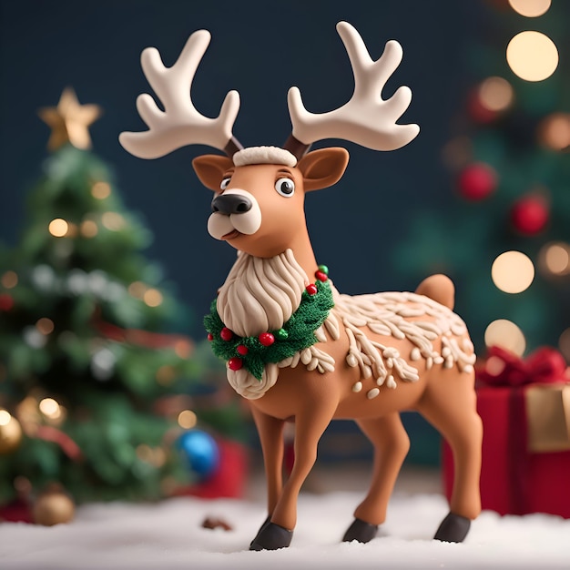 Gratis foto kerstrendieren met kerstboom op de achtergrond 3d-rendering