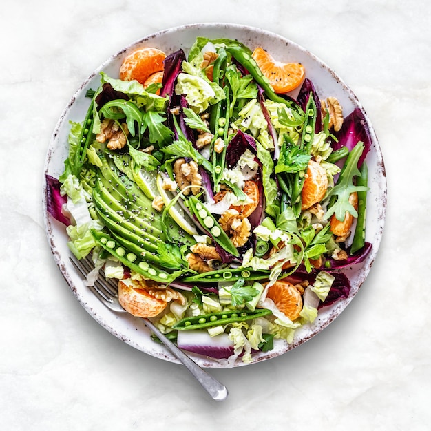 Gratis foto keto salade met superfood gezonde levensstijl