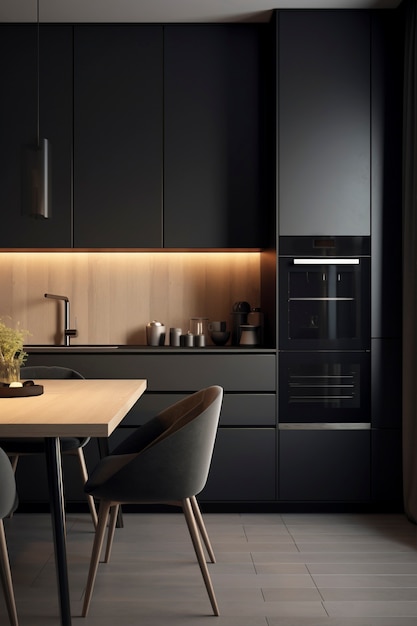 Keuken met weinig ruimte en modern design