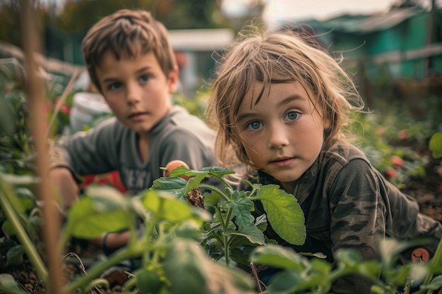 Gratis foto kind leert tuinieren