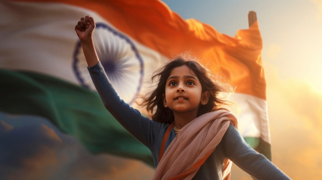 Gratis foto kind viert indiase dag van de republiek