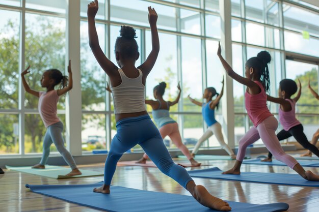 Kinderen die samen yoga beoefenen